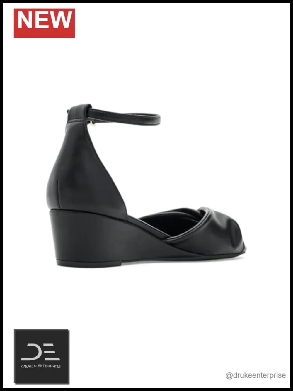 Anne Klein Whitby Women's Wedge Sandals Ankle Strap PU Leather Open Toe